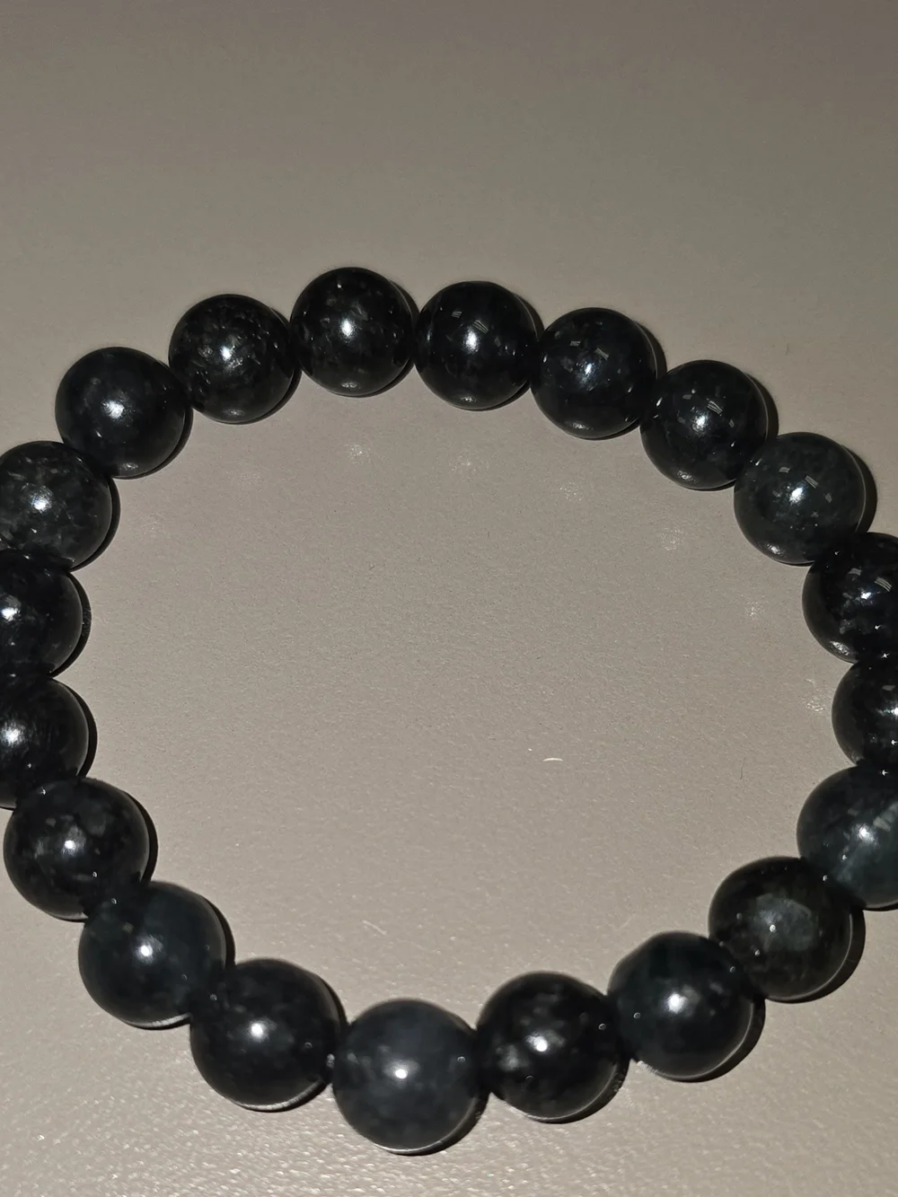 NWOT Certified Grade A Natural Black Jadeite Jade Bead Bracelet 25.11g